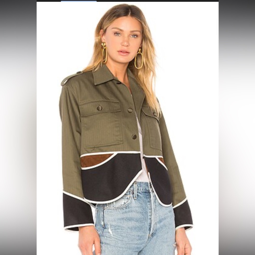 Harvey Faircloth army green cropped jacket sz S